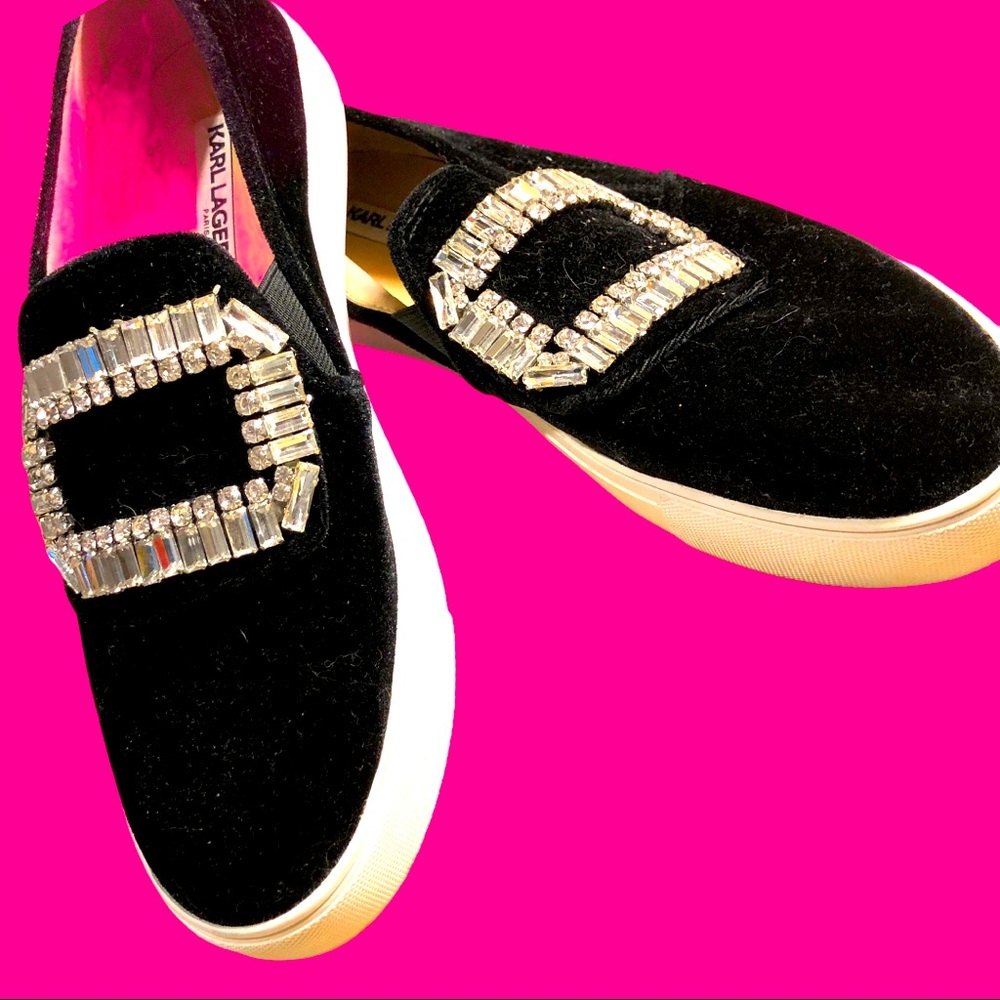 Karl Lagerfeld Paris  Embellished Slip-Ons make an offer due to size